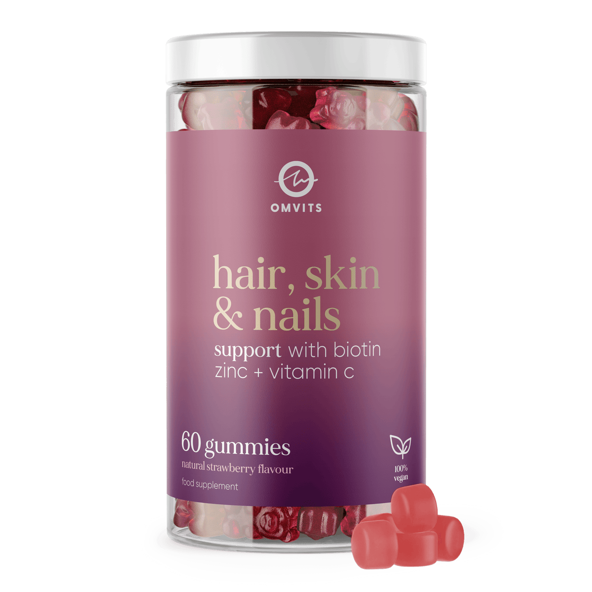 Hair, Skin &amp; Nail Support Gummies  -  Omvits