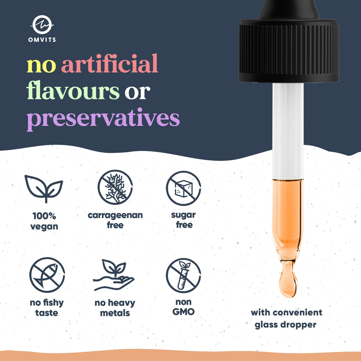 Kids Vegan Omega-3 DHA+EPA Drops  -  Omvits