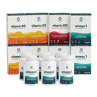 Vegan Essentials 1-Year Saver Bundle - Omega-3 DHA + Vitamin D + Vitamin B12  -  Omvits