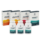 Vegan Essentials 6-Month Saver Bundle - Omega-3 DHA + Vitamin D + Vitamin B12  -  Omvits