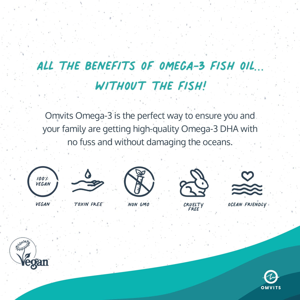 Vegan Omega 3 DHA+EPA - Algae Oil Capsules  -  Omvits