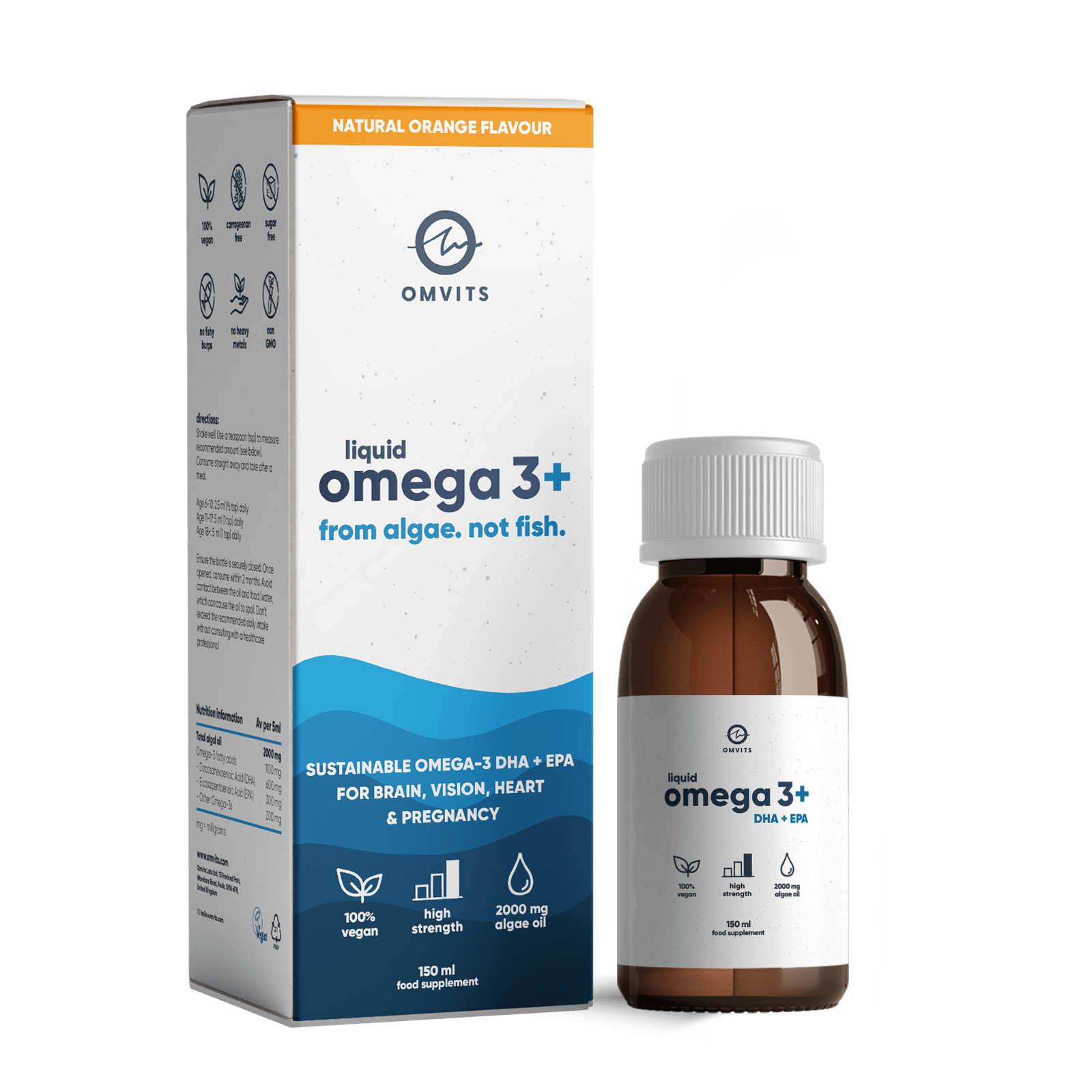 Vegan Omega-3 Liquid DHA+EPA  -  Omvits