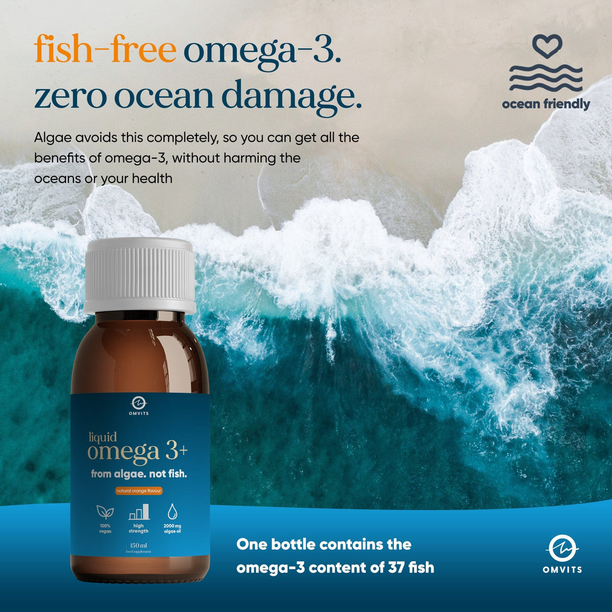 Vegan Omega-3 Liquid DHA+EPA  -  Omvits