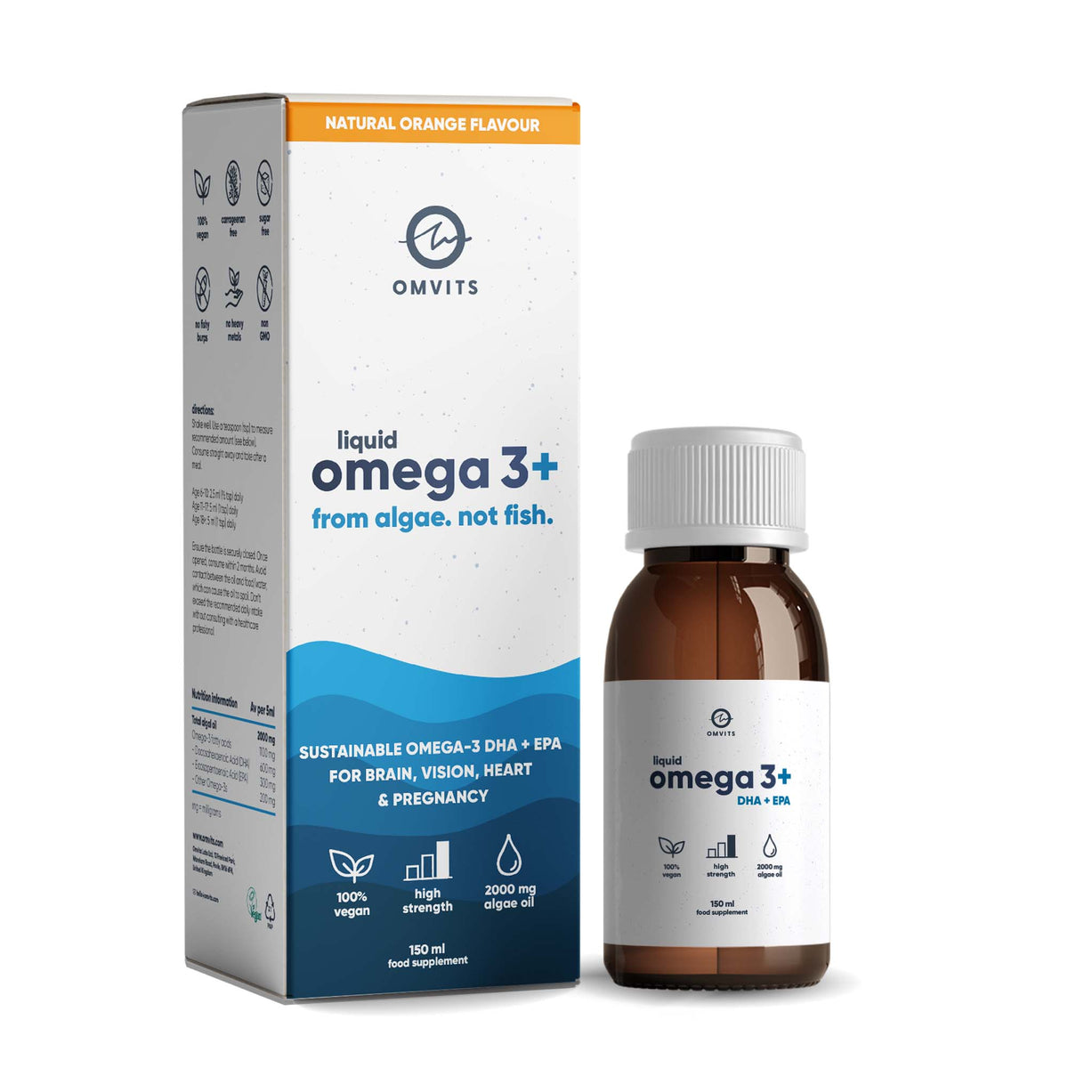 Vegan Omega-3 Liquid DHA+EPA  -  Omvits