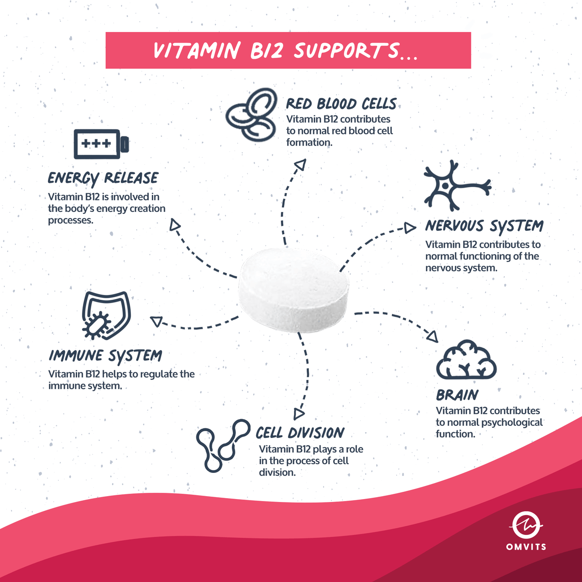 Vegan Vitamin B12 - 180 Tablets  -  Omvits