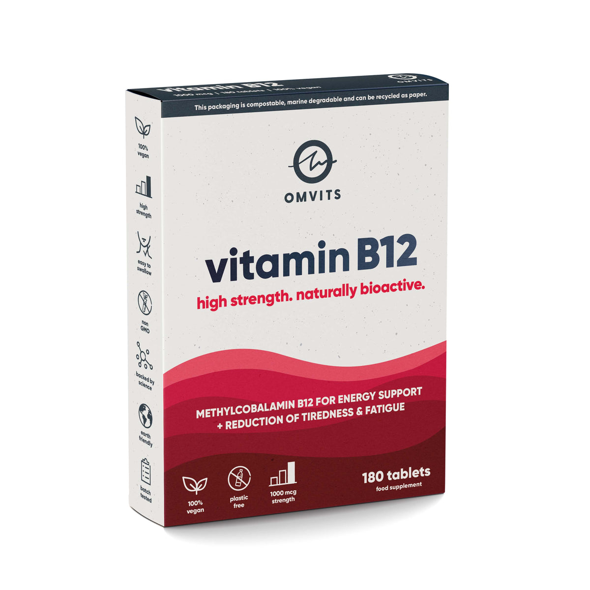 Vegan Vitamin B12 - 180 Tablets  -  Omvits
