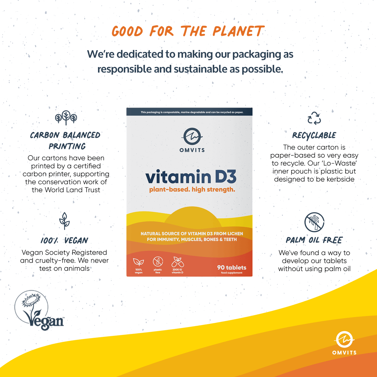 Vegan Vitamin D3 from Lichen - 90 Tablets  -  Omvits