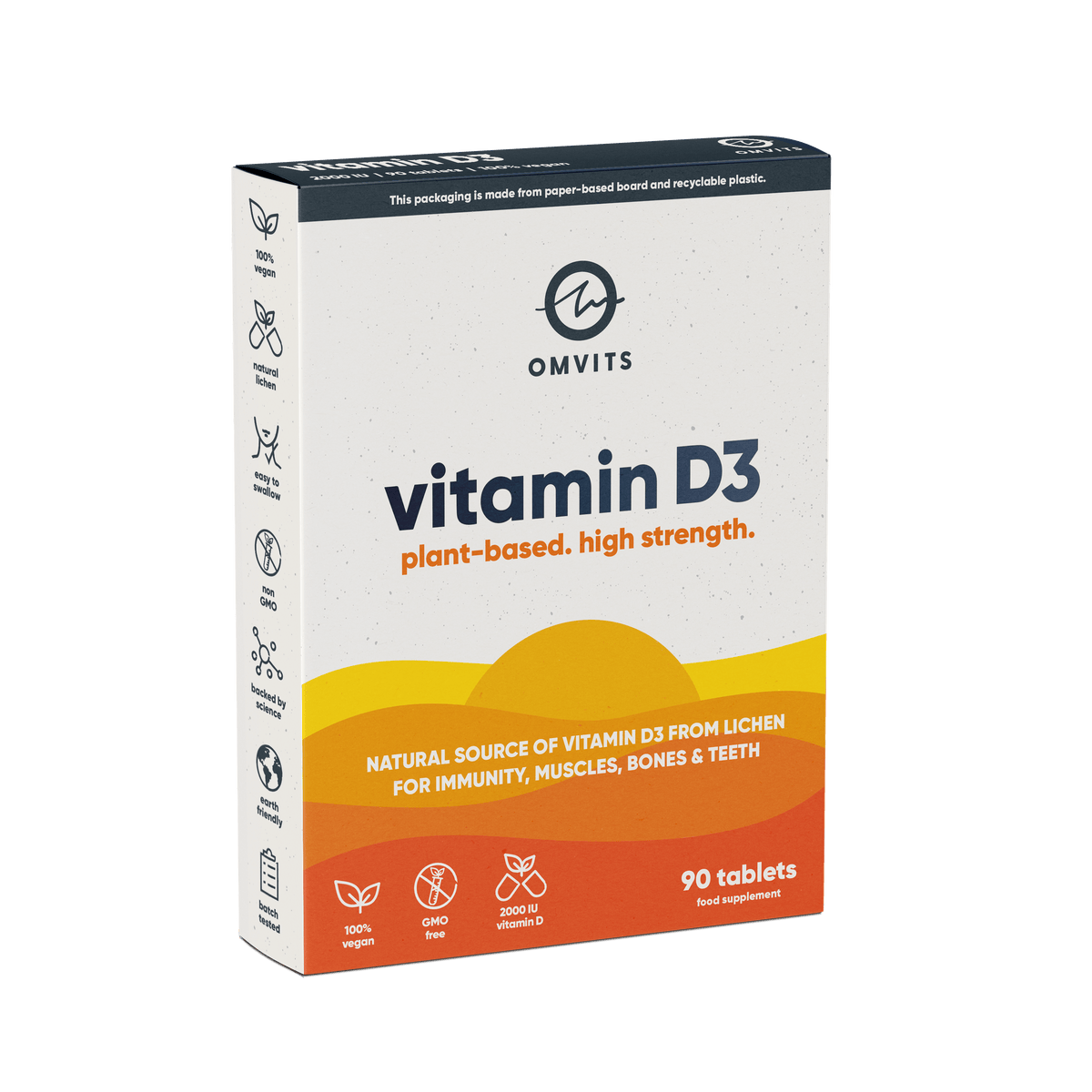 Vegan Vitamin D3 from Lichen - 90 Tablets  -  Omvits