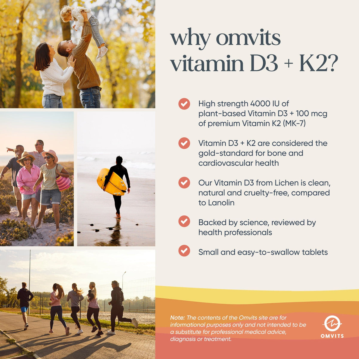 Vegan Vitamin D3+K2 - 90 Tablets  -  Omvits