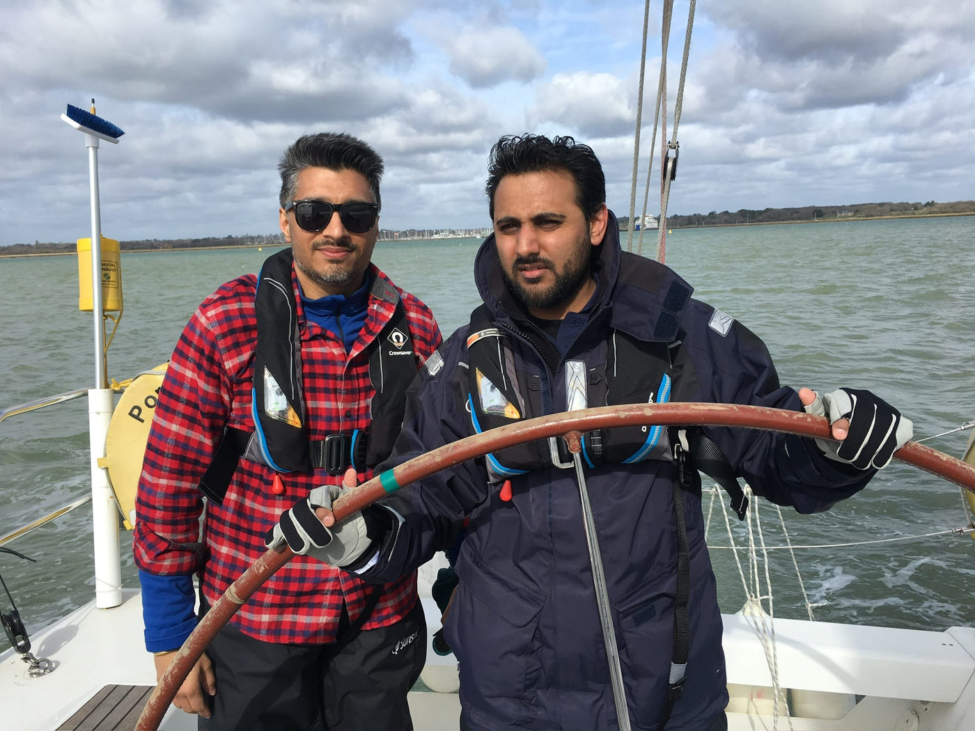 shameek and kev sailing off the south coast