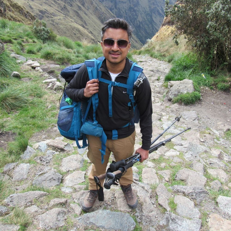 shaunak hiking the inca trail in peru